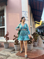 Bianca - Bloom Print In Blue & Green