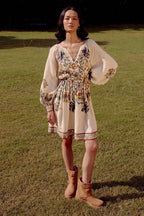 Linear Linen Printed Dress - Calling June India