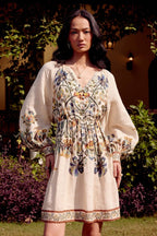 Linear Linen Printed Dress - Calling June India