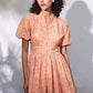 Marah Schiffli Peach Mini Dress - Calling June India
