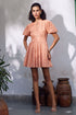 Marah Schiffli Peach Mini Dress - Calling June India