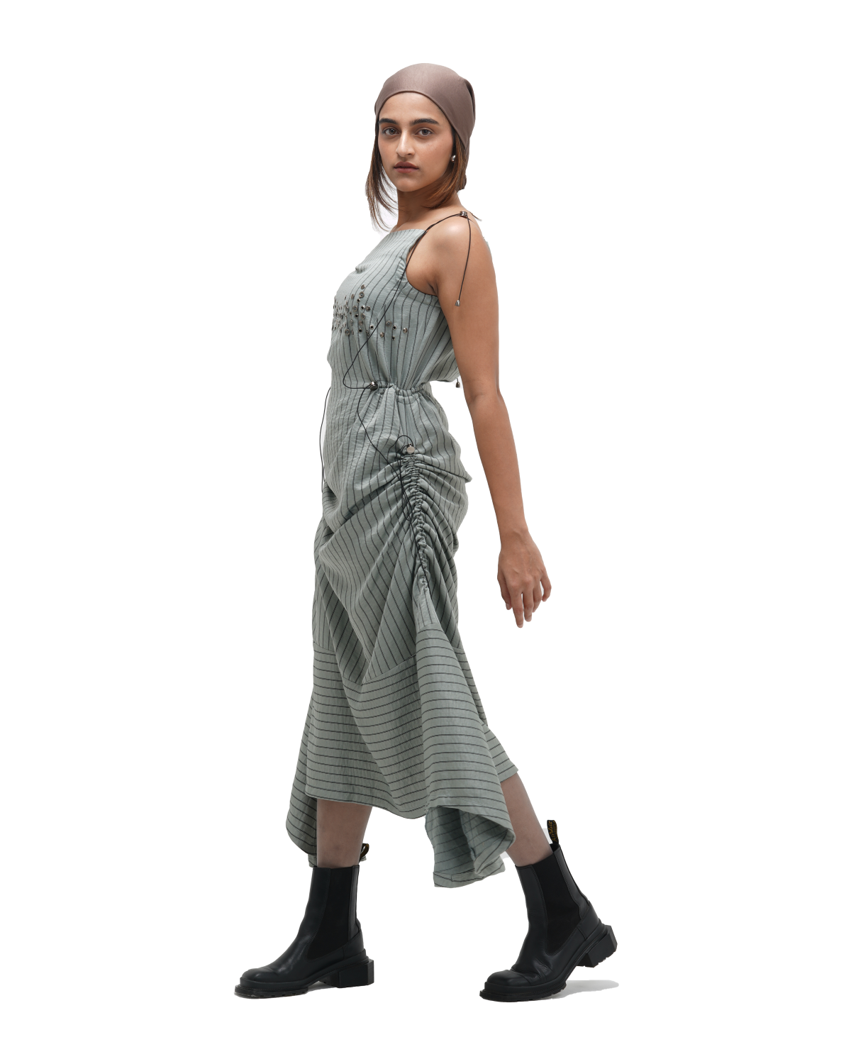 RUCH HOUR DRESS - SAGE GREEN
