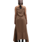 RUCH HOUR DRESS - BROWN