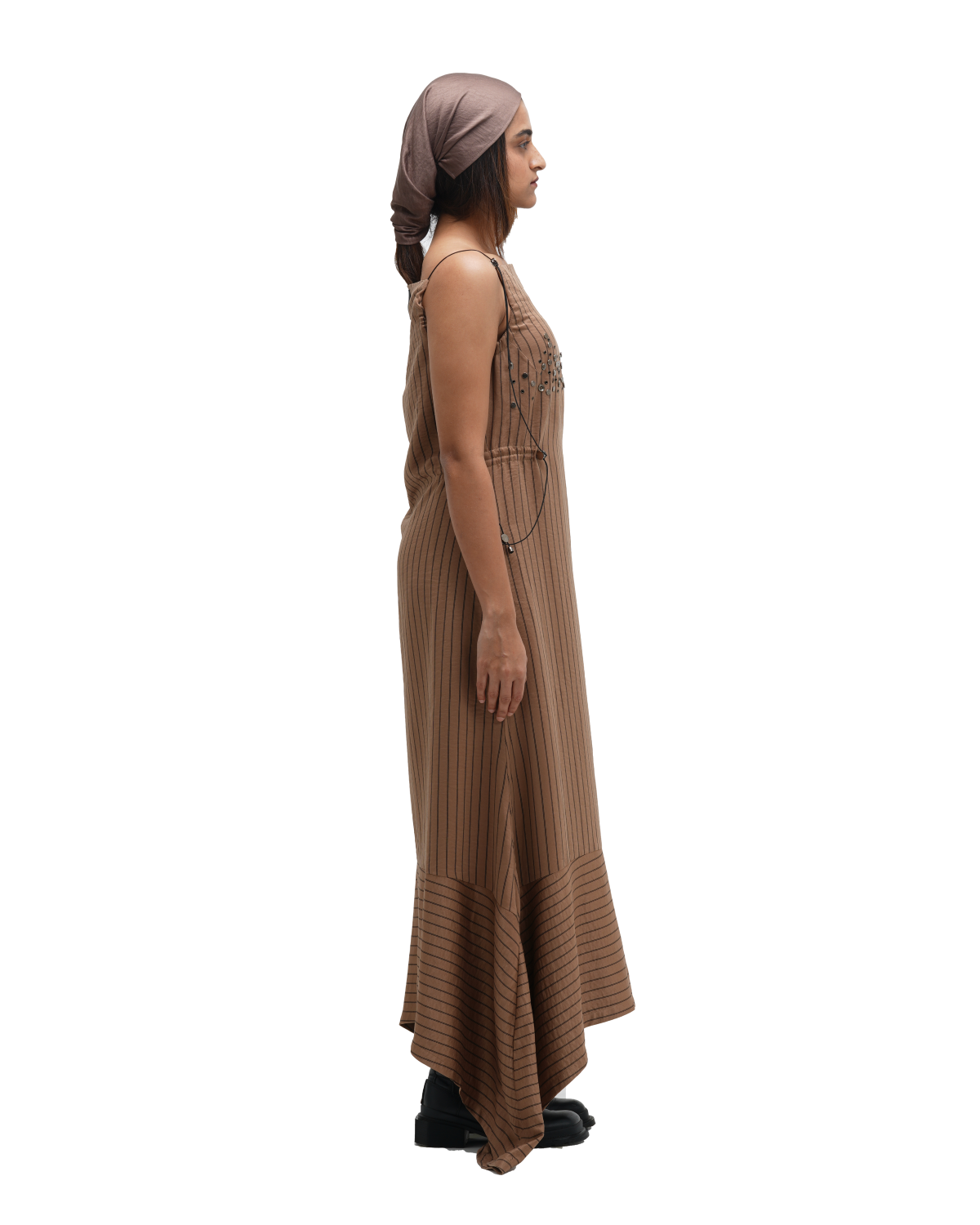 RUCH HOUR DRESS - BROWN