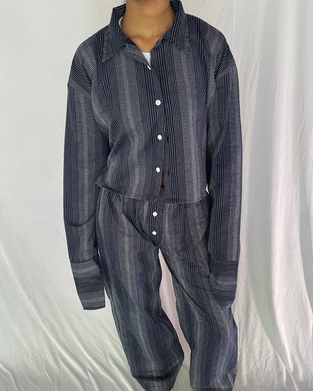 Striped Shirt- Navy