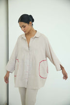 Sari Embroidered Shirt Dress