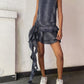 Ruffled Mini Skirt- Striped Navy