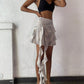 Ruffled Mini Skirt- Striped White
