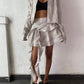Ruffled Mini Skirt- Striped White