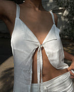 Silky Collar Slip Top