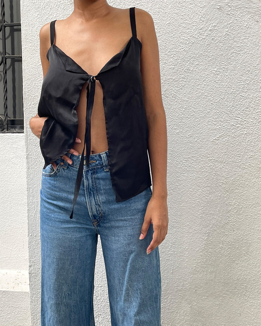 Silky Collar Slip Top