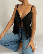 Silky Collar Slip Top