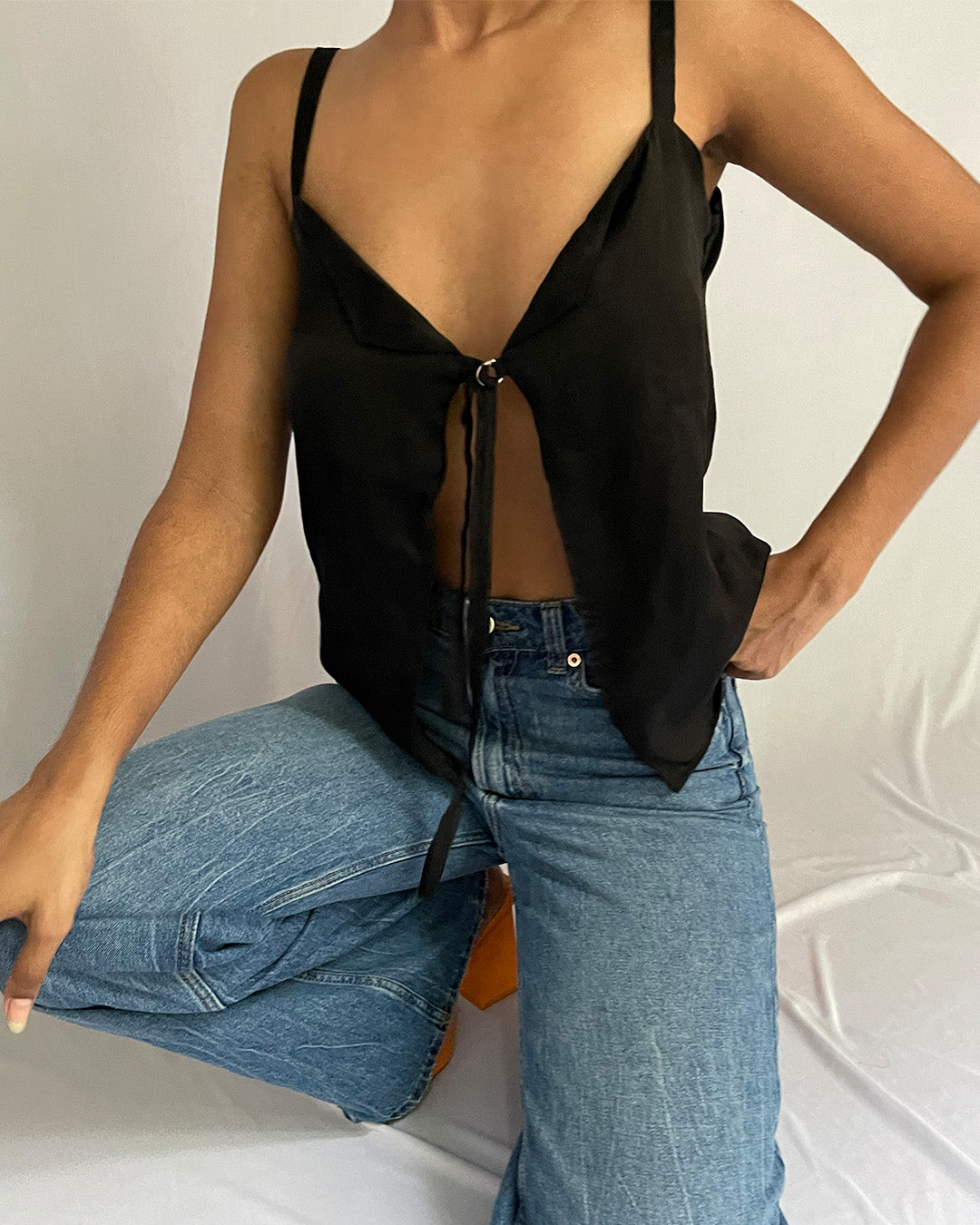 Silky Collar Slip Top