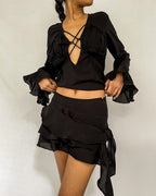 Ruffled Tie Top