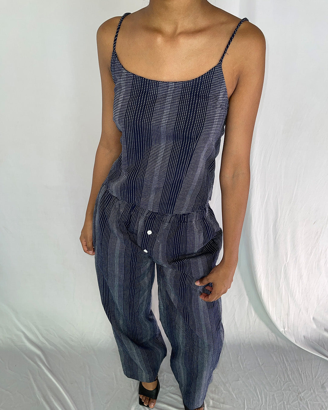 Striped Slip Top- Navy
