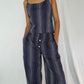 Striped Slip Top- Navy