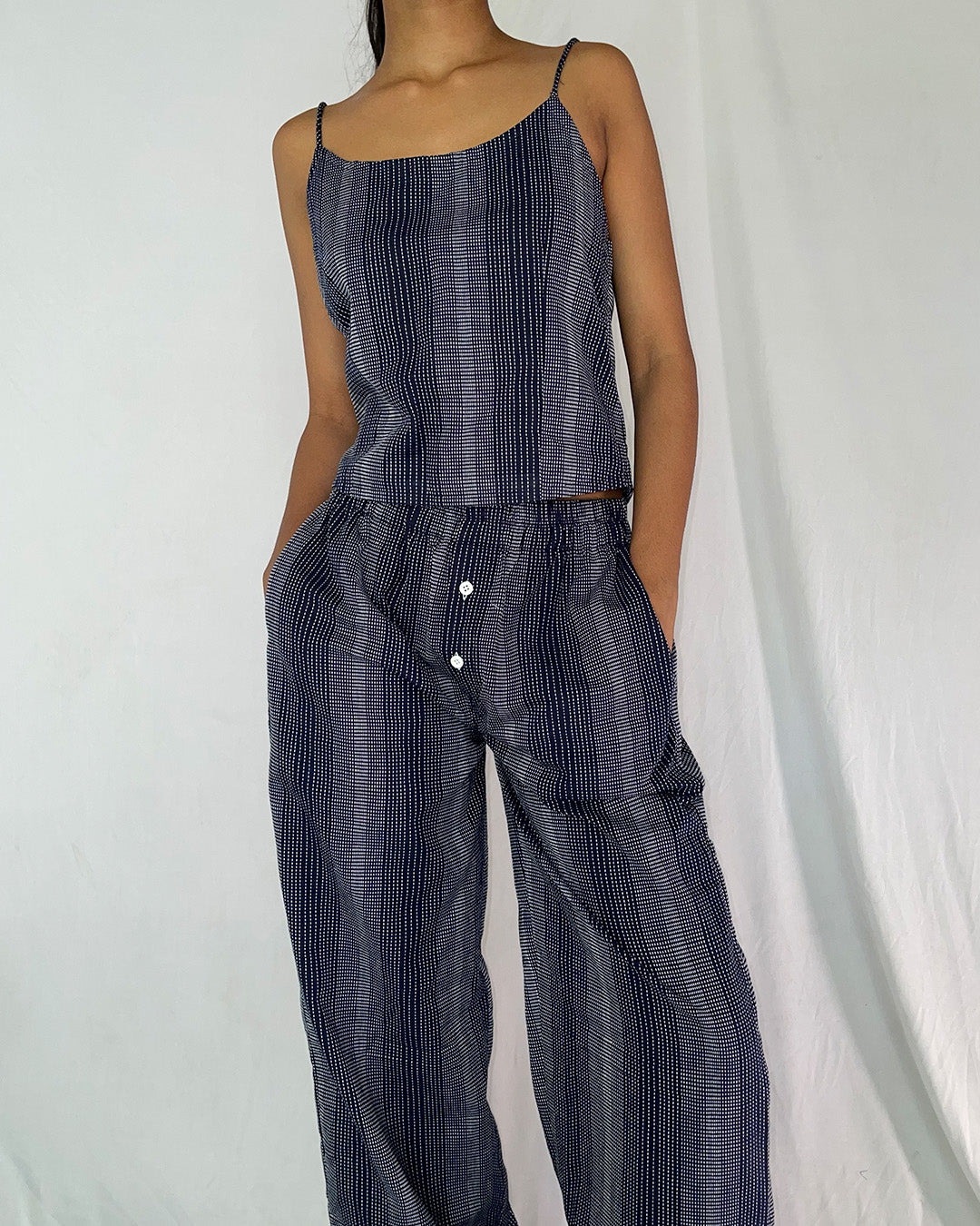 Striped Slip Top- Navy
