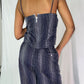 Striped Slip Top- Navy