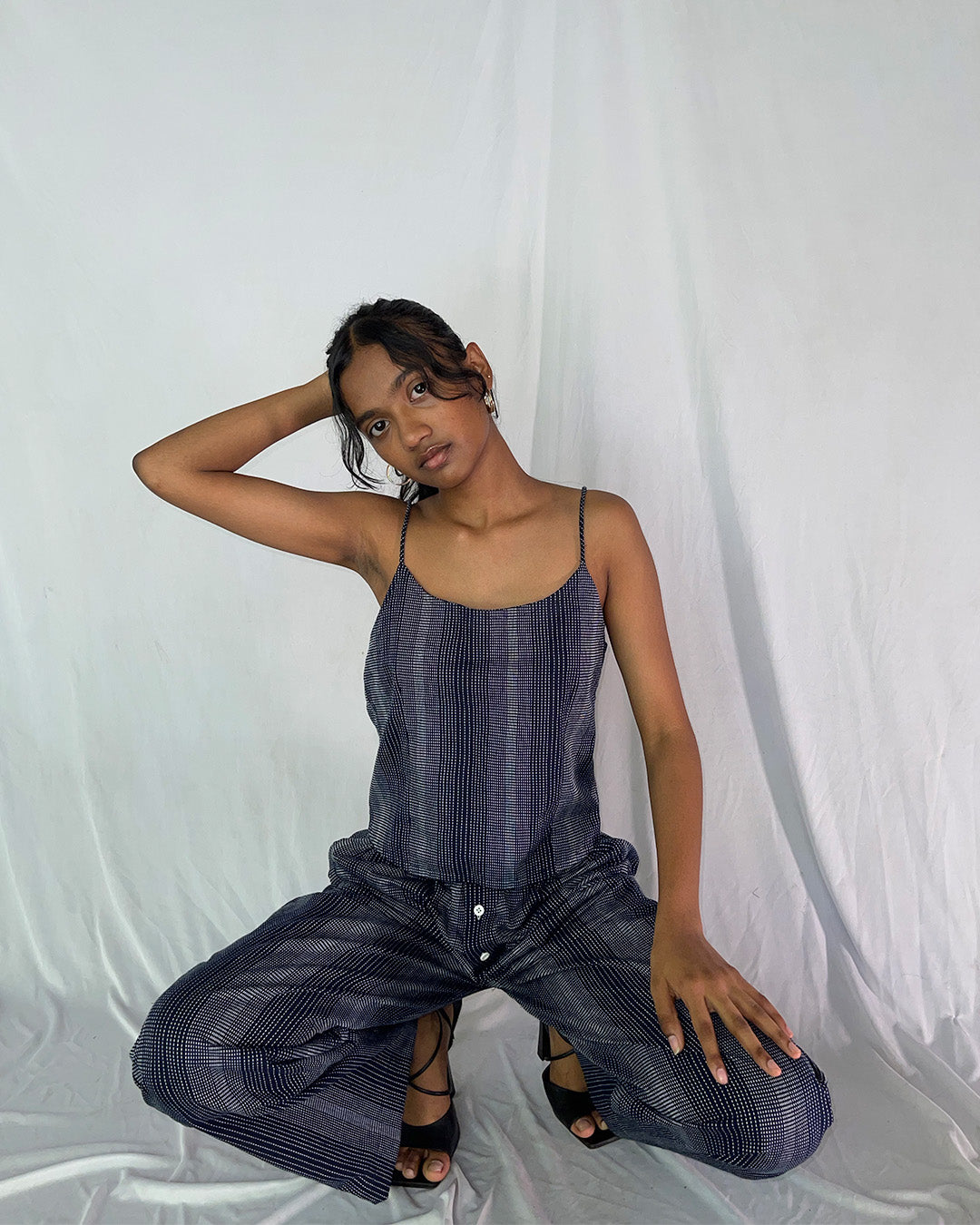 Striped Slip Top- Navy