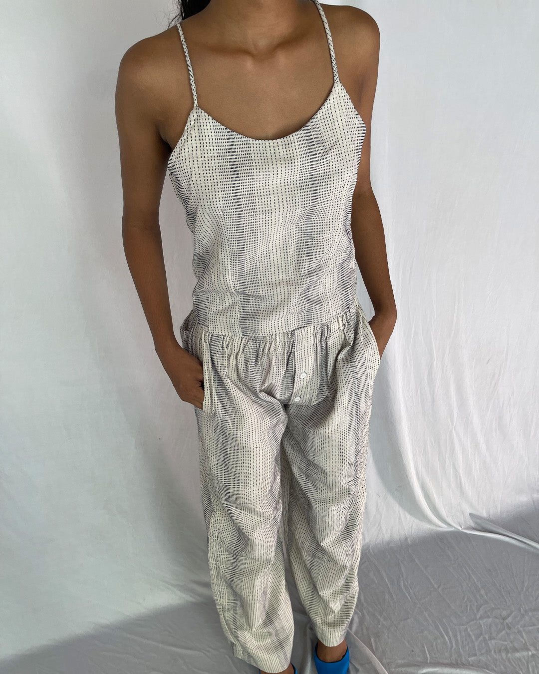 Striped Slip Top- White