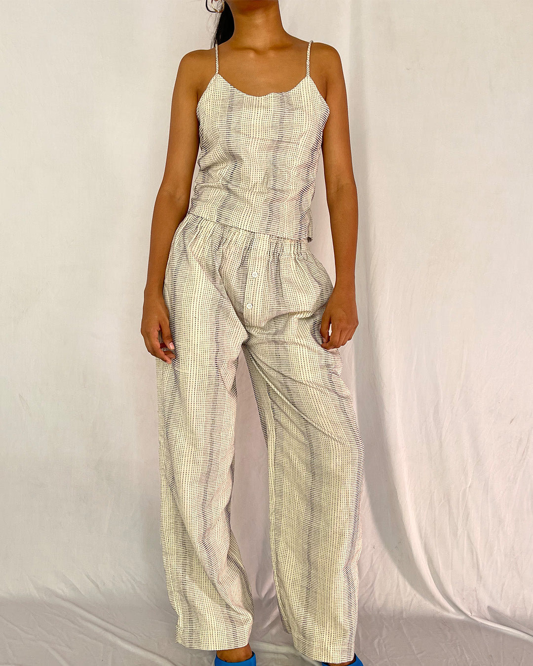 Striped Slip Top- White