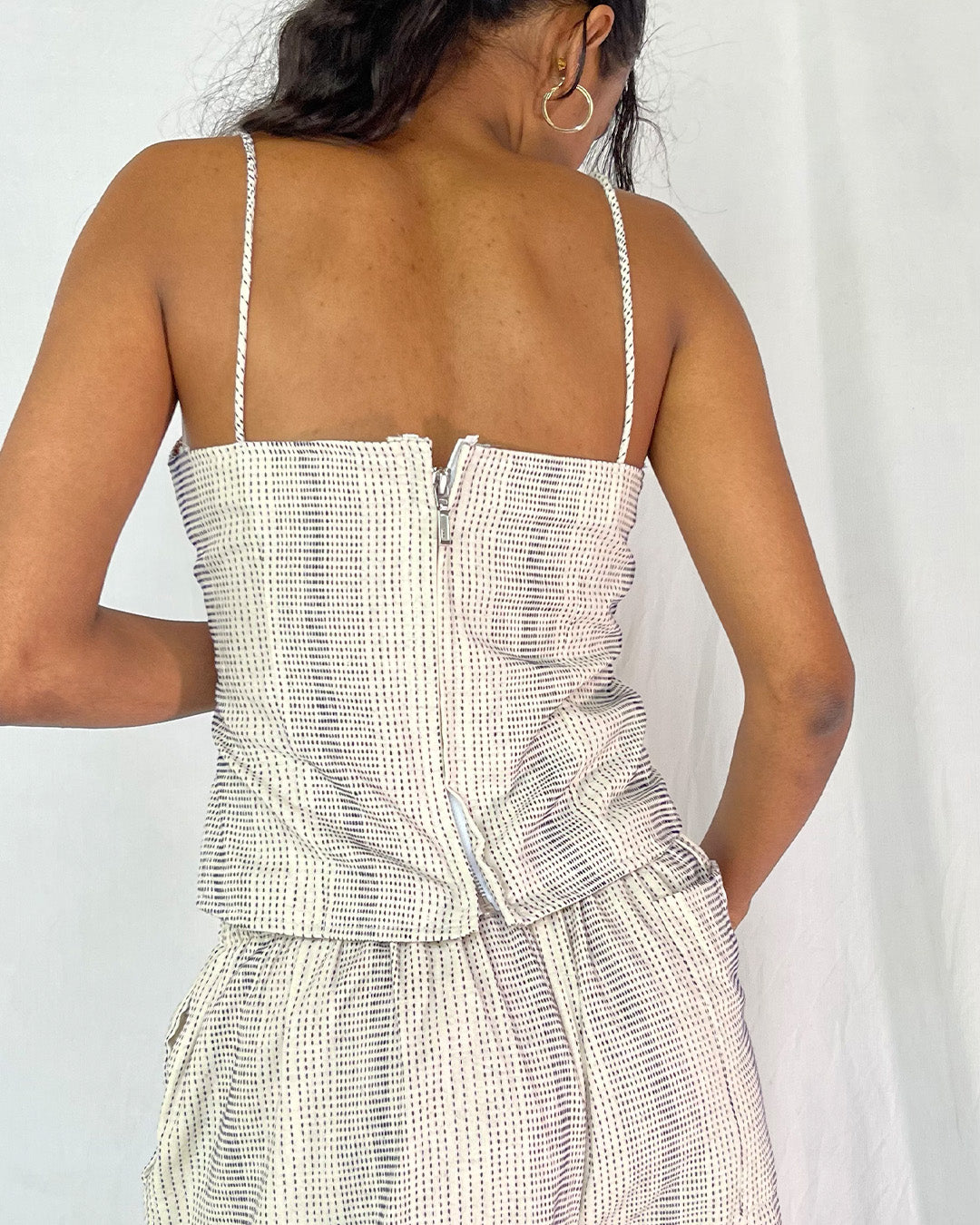 Striped Slip Top- White