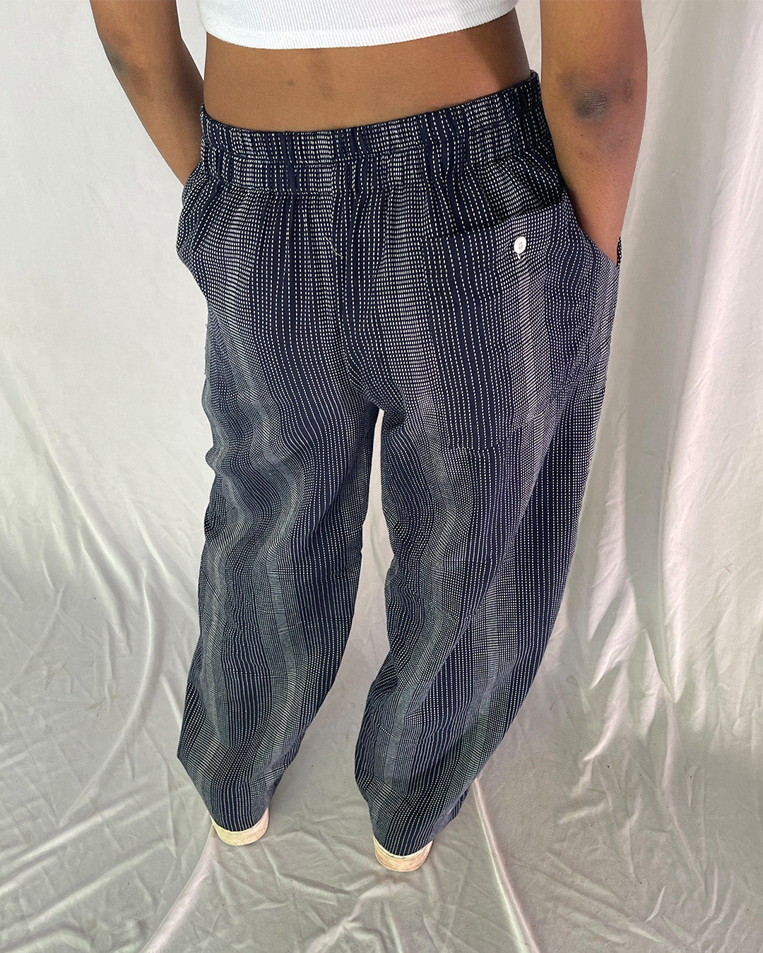 Striped Trousers- Navy