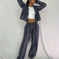 Striped Trousers- Navy