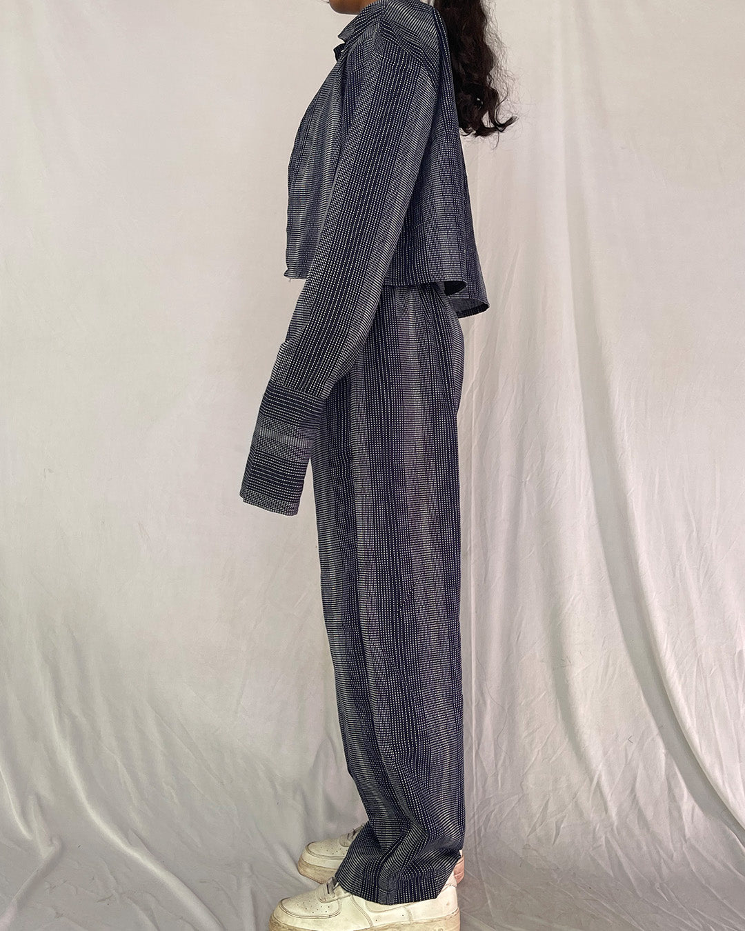 Striped Trousers- Navy