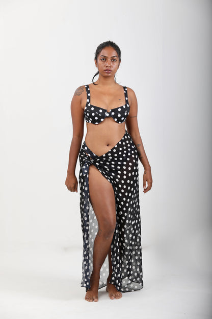 Balconette Underwired Bikini Top - Noir Dot