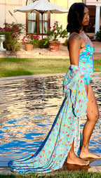 Kaftaan with Drawstring Waist - Lotus Pond