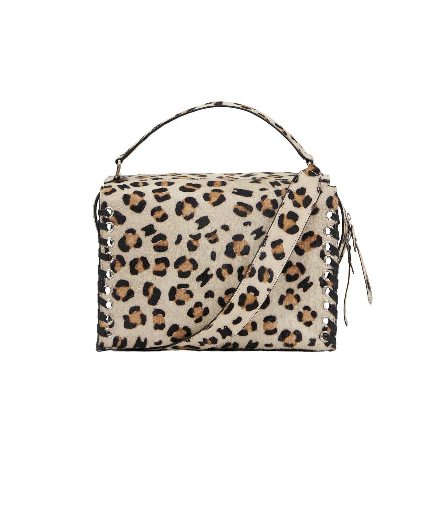 Mini Trunk Tote in White Leopard