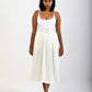 Pleated Skirt with Pockets - White