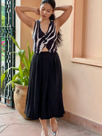 Pleated Skirt with Pockets - Black