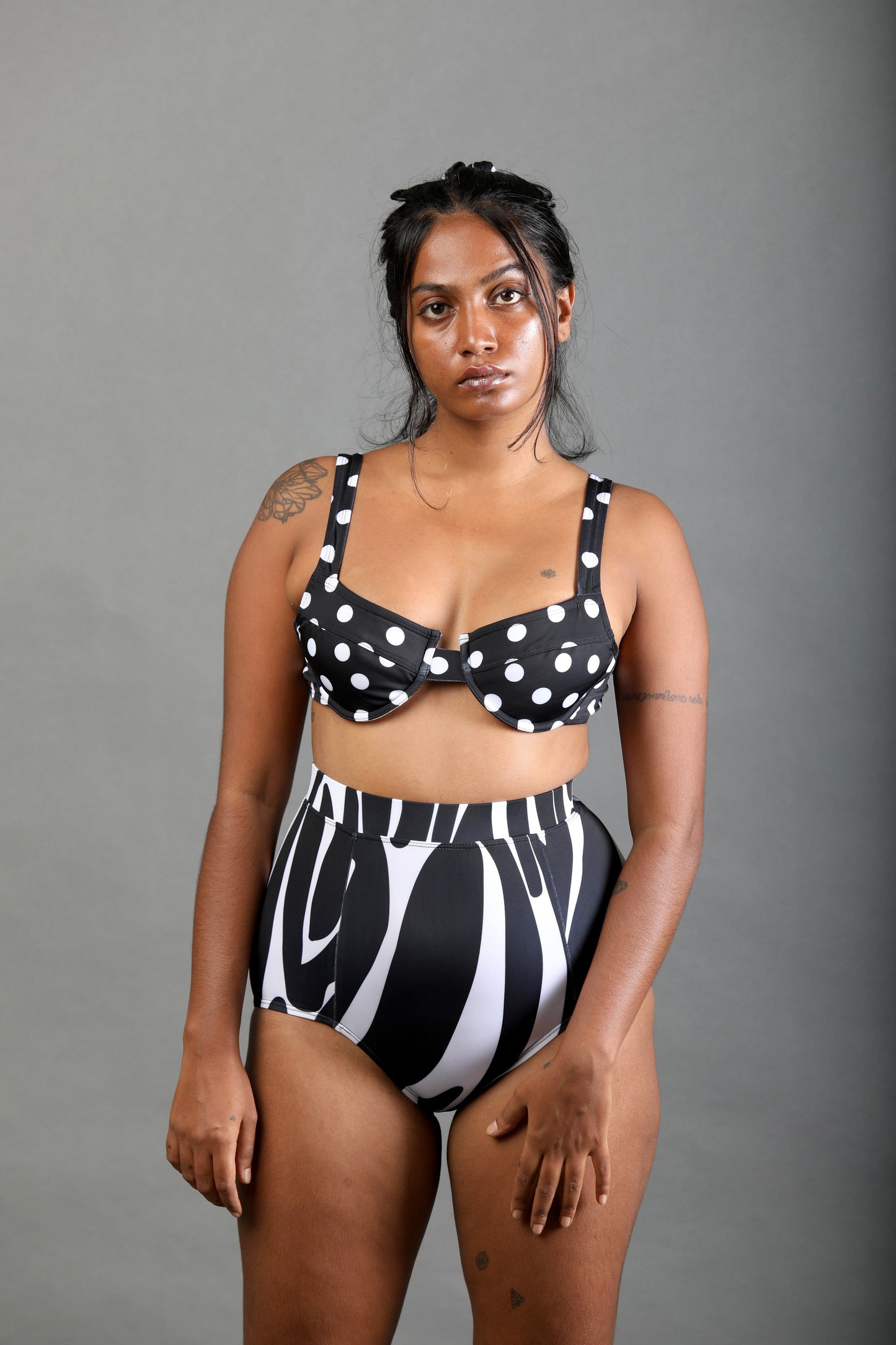 Balconette Underwired Bikini Top - Noir Dot