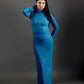 Long Tube Skirt- Cerulean Shimmer