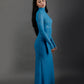 Sheer High Neck Top - Cerulean Shimmer