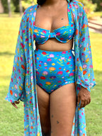 Kaftaan with Drawstring Waist - Lotus Pond