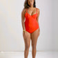 Underwired and Padded One Piece Swimsuit- Orange
