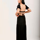 Backless Dress with Front Slit - Black