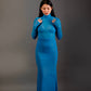 Sheer High Neck Top - Cerulean Shimmer