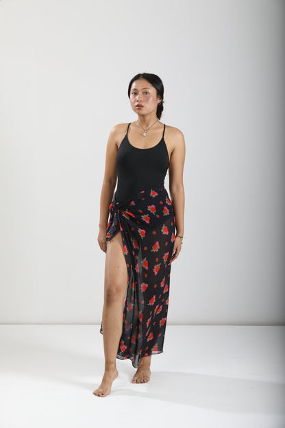 Classic Long Sarong - Rose Bloom