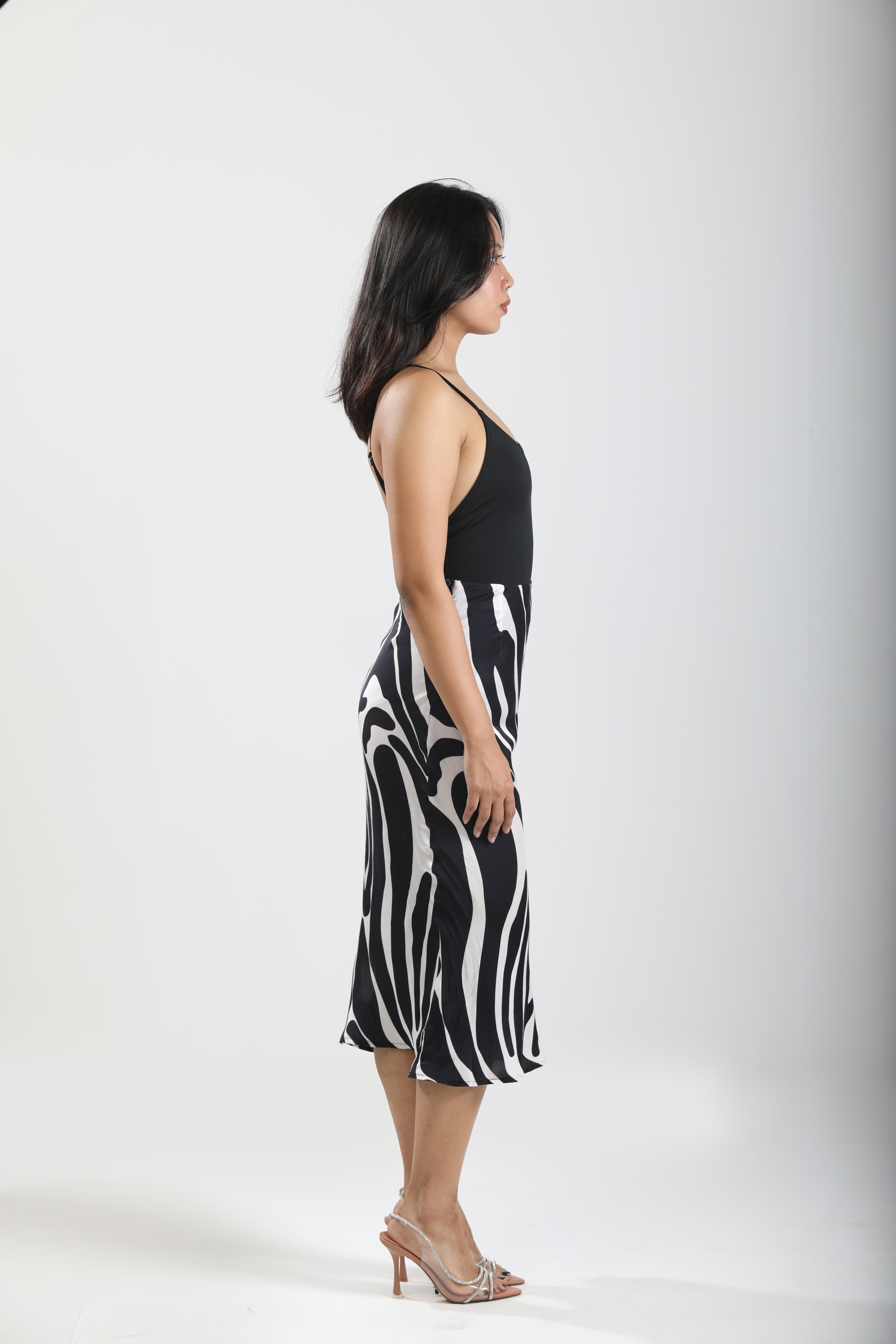 Slink Midi Skirt - Noir Wave