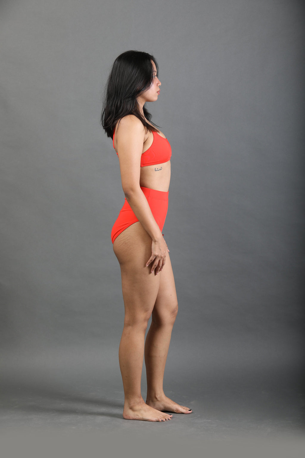 High Waist Bikini Bottom - Orange