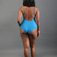 Low Back One Piece Swimsuit - Cerulean Shimmer