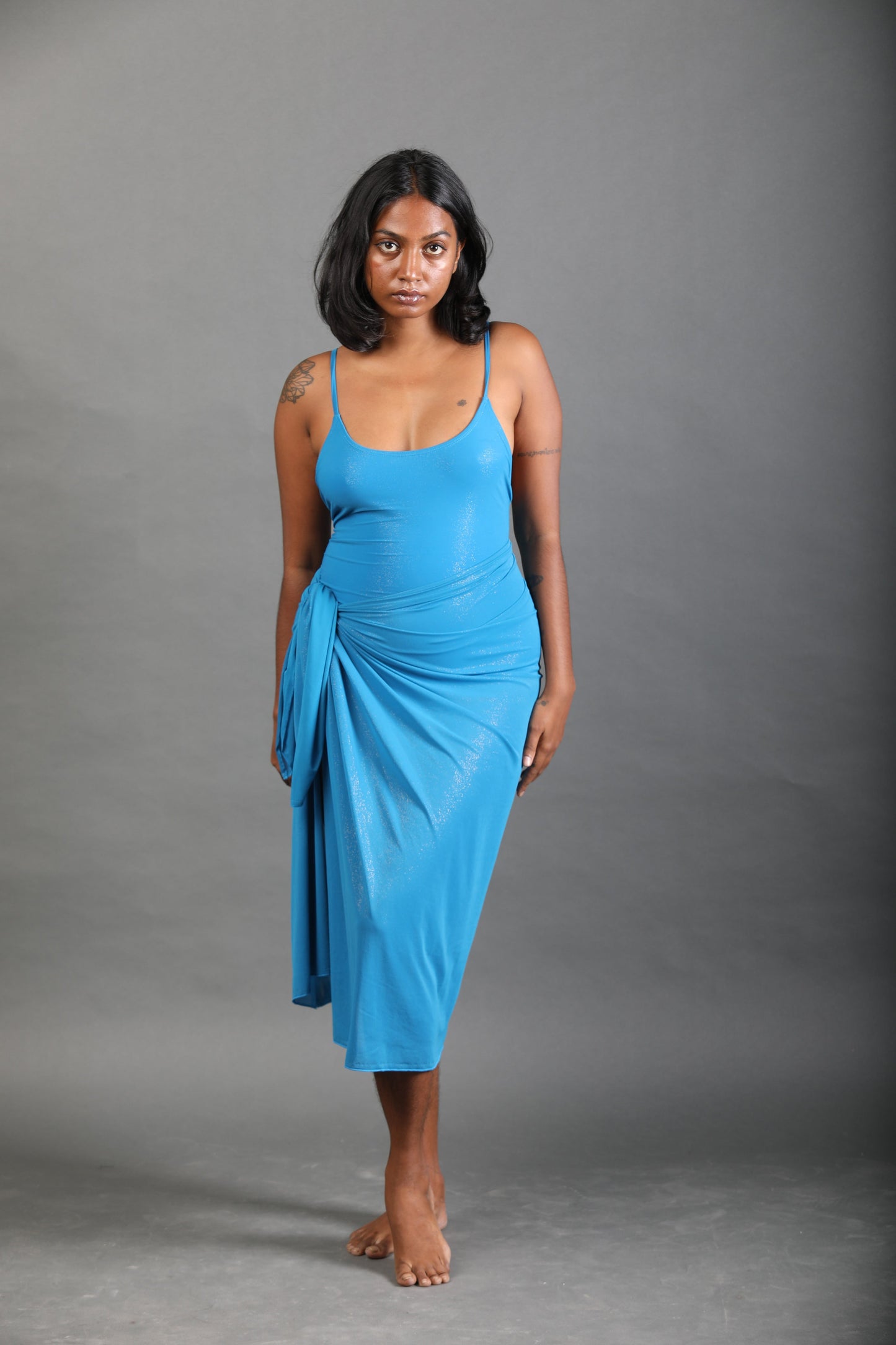 Classic Long Sarong - Cerulean Shimmer