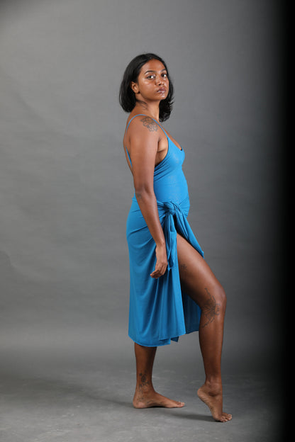 Classic Long Sarong - Cerulean Shimmer