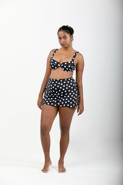 Balconette Underwired Bikini Top - Noir Dot