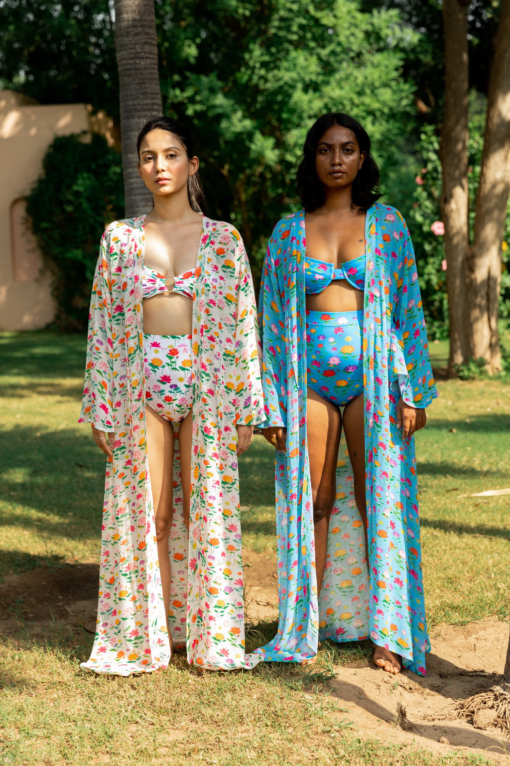 Kaftaan with Drawstring Waist - Lotus Pond