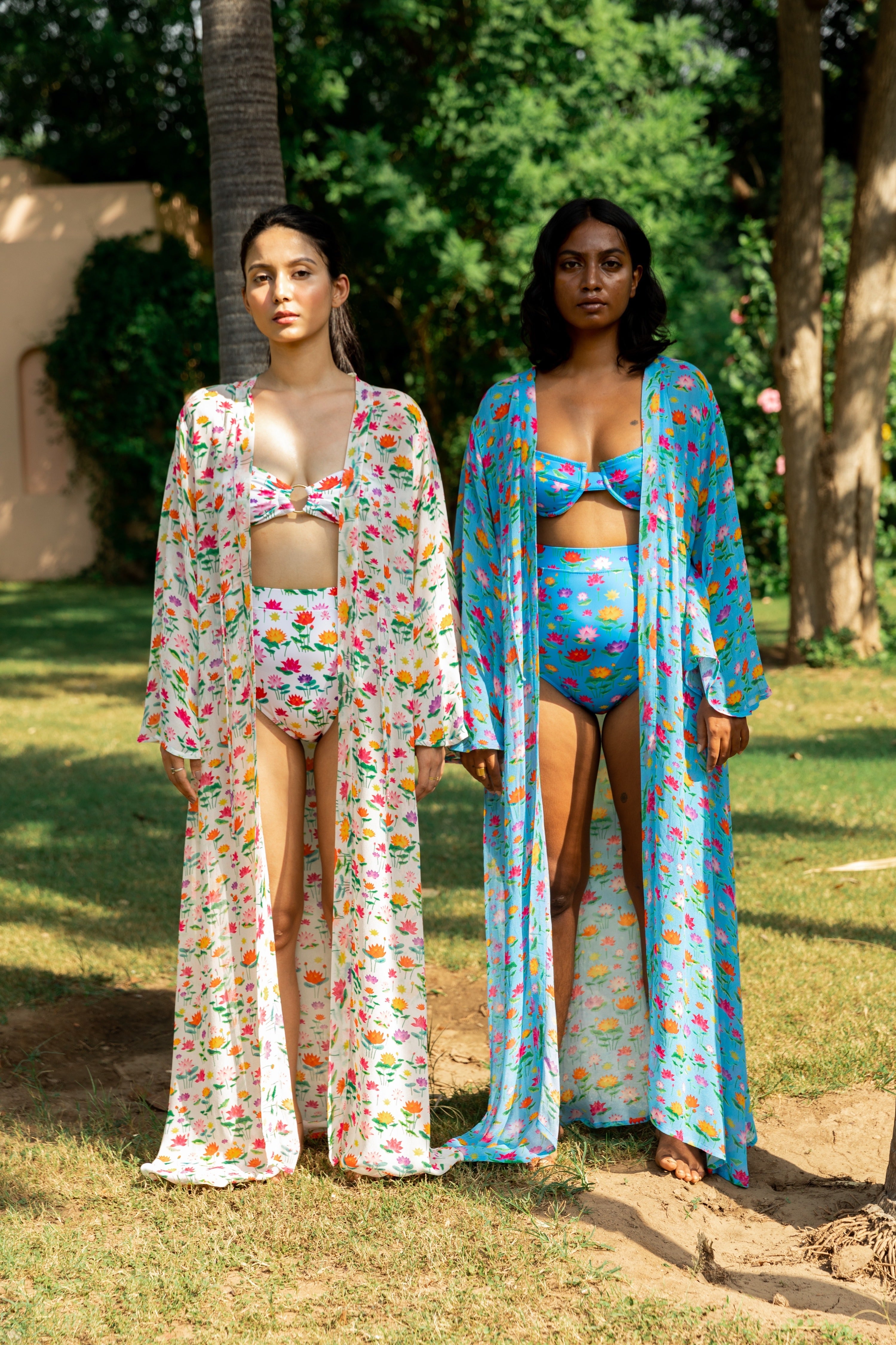 Kaftaan with Drawstring Waist - Lotus Pond